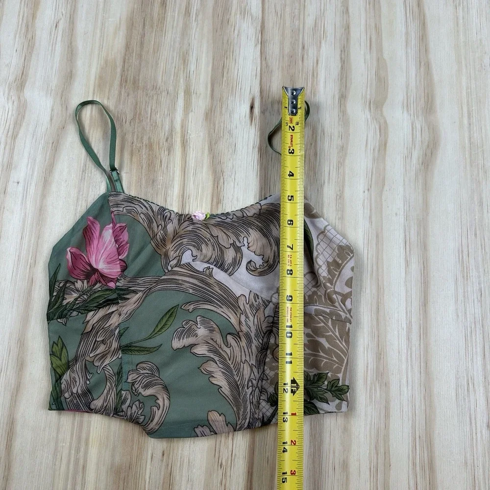 Tiger Mist Women's XS Floral Crop Top Spaghetti Strap Boho Y2K Summer